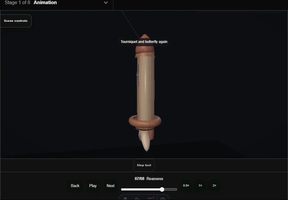 Penile curvature: Lue sixteen-dot plication. Step 7: Reassess. Captured frame from the interactive animation.